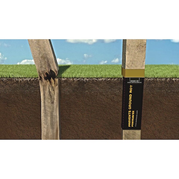 Postsaver Rot Protection Post Sleeve 4.125-in Black/Green Composite Post Sleeve For Wood Fence 10-Pack
