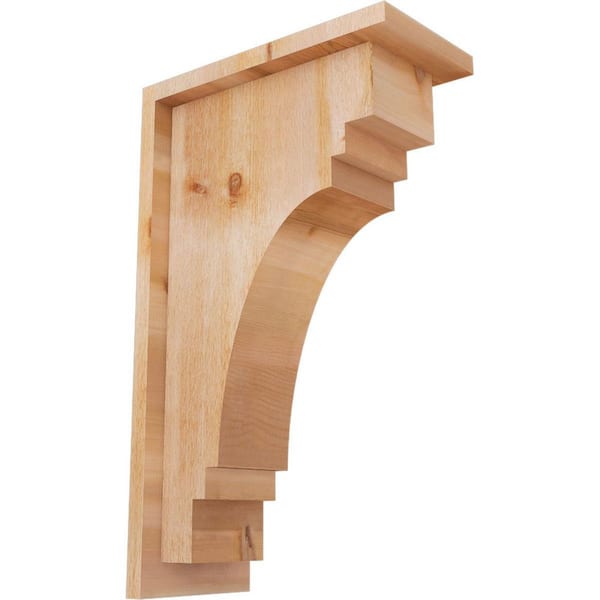 Ekena Millwork 6 in. x 12 in. x 20 in. Western Red Cedar Pescadero Rough Sawn Corbel with Backplate