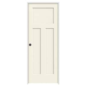 32 in. x 80 in. Craftsman Vanilla Painted Right-Hand Smooth Solid Core Molded Composite MDF Single Prehung Interior Door