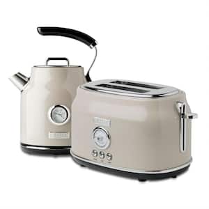 1.7 l Stainless Steel Retro Toaster and Stainless Steel Electric Kettle