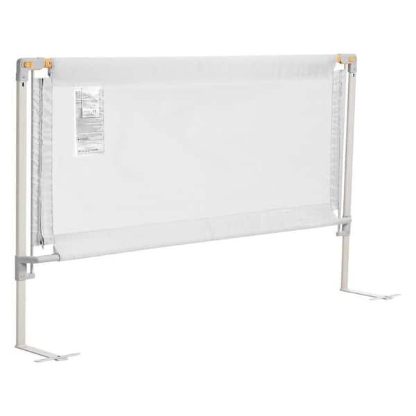 3-Piece Kids Bed Guard Rail Adjustable Side Bumpers for Queen Toddler Bed Rail with Iron and Oxford Cloth 3-Sides Grey