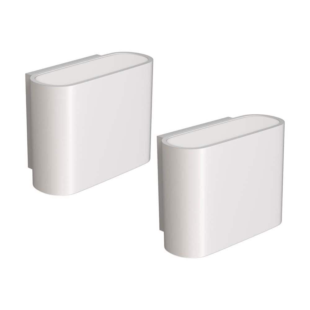 2-Pack Modern Indoor Wall Sconce G9 White Oval Minimalist Curved Recessed Wall Light for Bedrooms, Hallways price history on PriceWatchPro