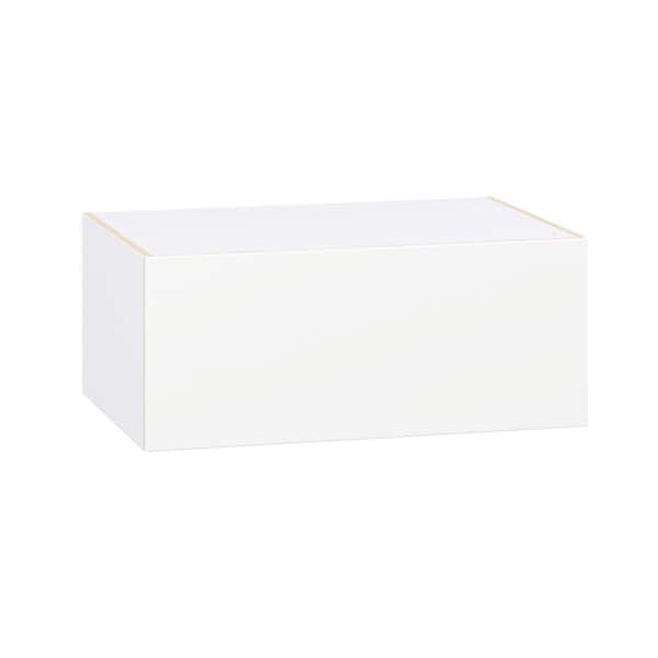 J COLLECTION Timberline 36 in. W x 24 in. D x 15 in. H Assembled Slab Wall Bridge Kitchen Cabinet in Bright White with Lift Up Door