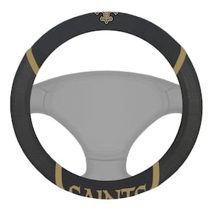 NFL - New Orleans Saints Embroidered Steering Wheel Cover in Black - 15in. Diameter