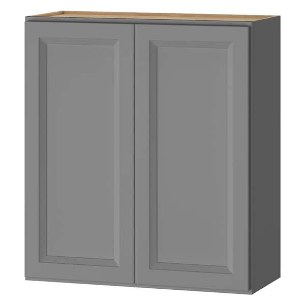 Keyport Shaker 27 in. W x 12 in. D x 30 in. H Plywood Tool-Free Ready To Assemble Wall Kitchen Cabinet in Charcoal