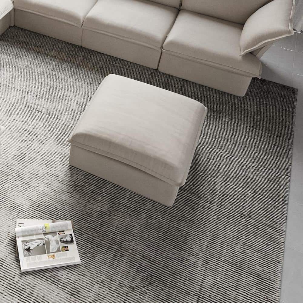 40.1 in. W 1-piece Flared Arm Modular Velvet Modern Sectional Sofa Ottoman in. Beige-O price history on PriceWatchPro