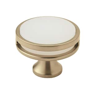 Oberon 1-3/4 in. (44mm) Modern Golden Champagne/Frosted Acrylic Round Cabinet Knob