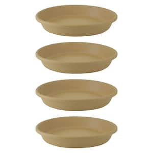 Classic 24 in. Tan Plastic Round Flower Pot Plant Saucer (4-Pack)