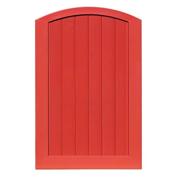 Veranda Pro Series 4 ft. W x 6 ft. H Barn Red Vinyl Anaheim Privacy Arched Top Fence Gate