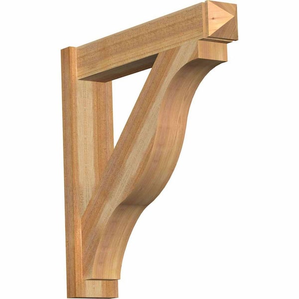 Ekena Millwork 6 in. x 30 in. x 30 in. Western Red Cedar Fuston Arts and Crafts Rough Sawn Outlooker