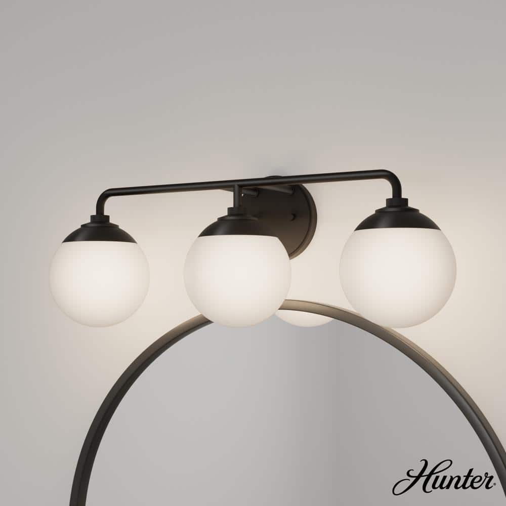 Hepburn 25 in. 3-Light Matte Black Vanity Light with Cased White Shades price history on PriceWatchPro