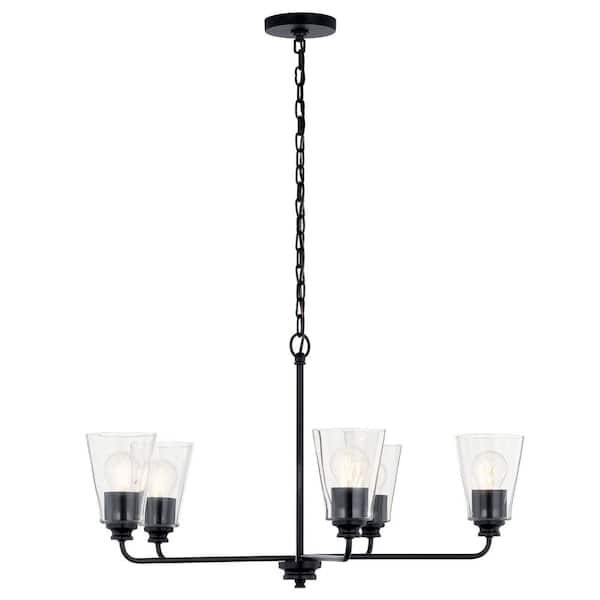 Ashba 5-Light Chandelier with Clear Glass in Black