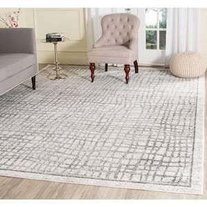 Adirondack Silver/Ivory 8 ft. x 8 ft. Square Abstract Area Rug