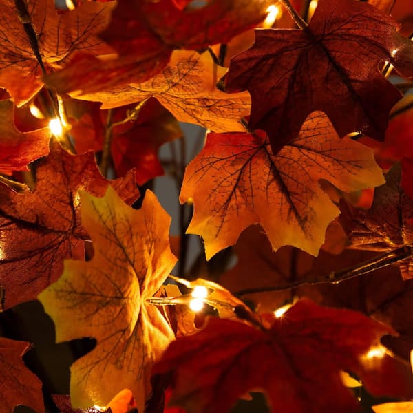 ＊Autumn＊ 6' Pre-Lit Autumn Maple Artificial Fall Tree with 300 Warm