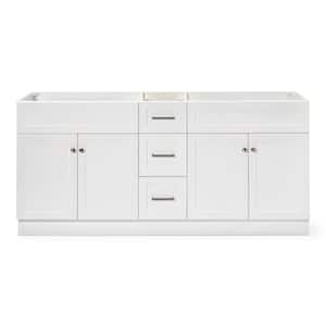 Hamlet 72 in. W x 21.5 in. D x 34.5 in. H Double Freestanding Bath Vanity Cabinet Only in White