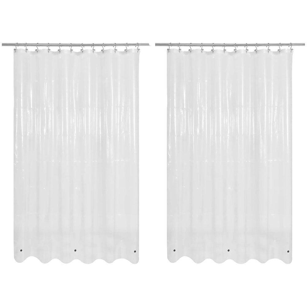 72 in. W x 72 in. L PEVA Clear Shower Curtain w/12 Rustproof Metal Grommet and 3 Magnetic Weights (2-Pack) price history on PriceWatchPro
