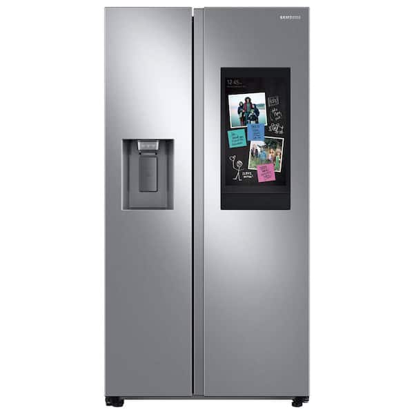 Samsung 36 in. 26.7 cu. ft. Smart Side by Side Refrigerator with Family Hub in Stainless Steel, Standard Depth