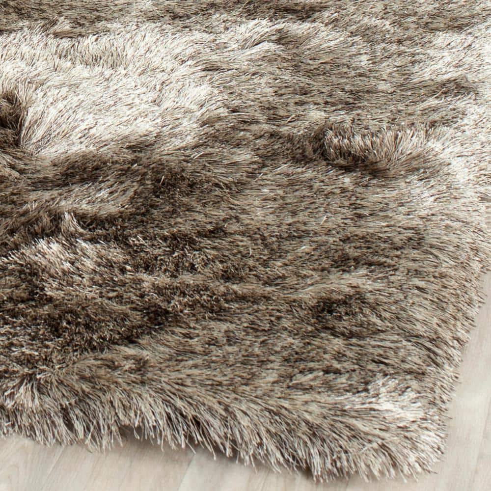 Luxurious Sable Tufted Shag Rug, 10' x 14', Wool and Synthetic Blend