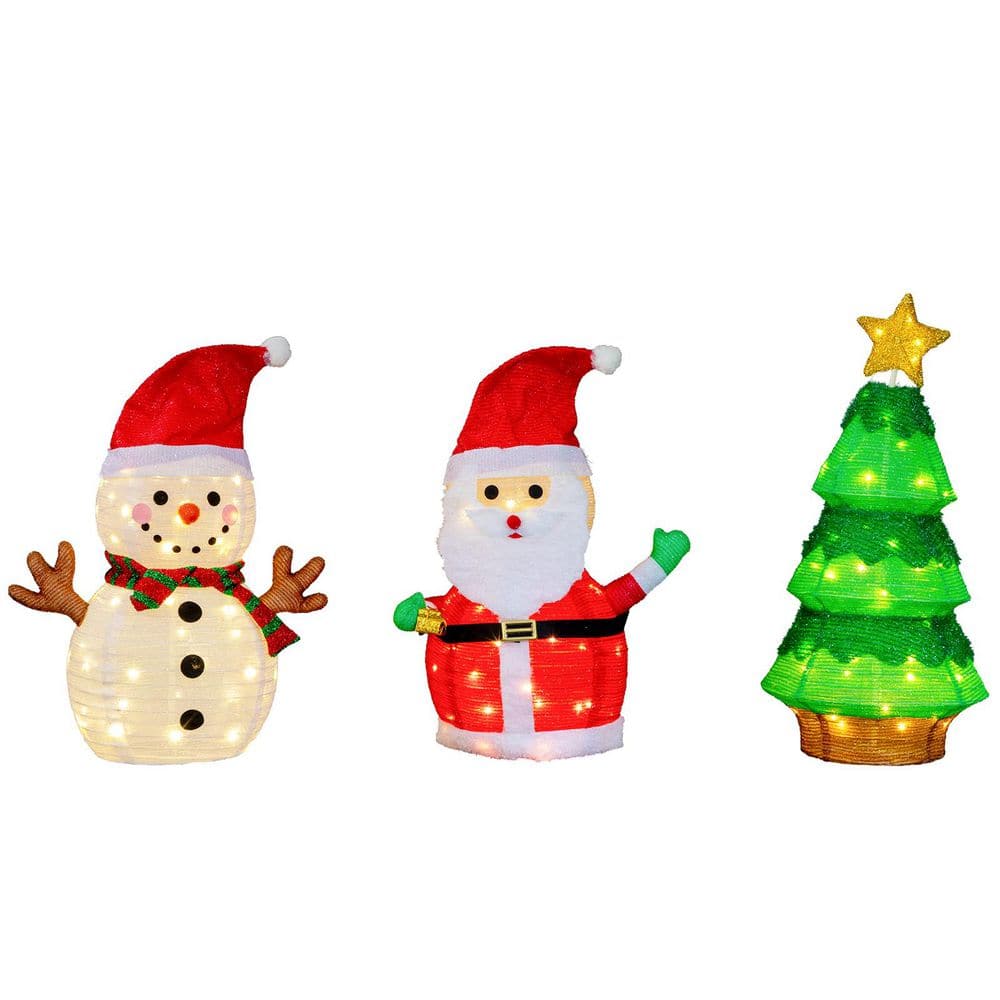 3PCS 27 in. Santa Claus Snowman and Tree Christmas Decoration price history on PriceWatchPro