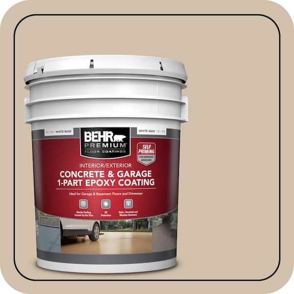 5 gal. #PPF-32 Light Rattan Self-Priming 1-Part Epoxy Satin Interior/Exterior Concrete and Garage Floor Paint