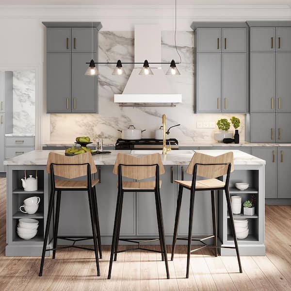 Washington Veiled Gray Plywood Shaker Assembled Kitchen Cabinet Scribe Molding 96 in W x 0.25 in D x 0.75 in H