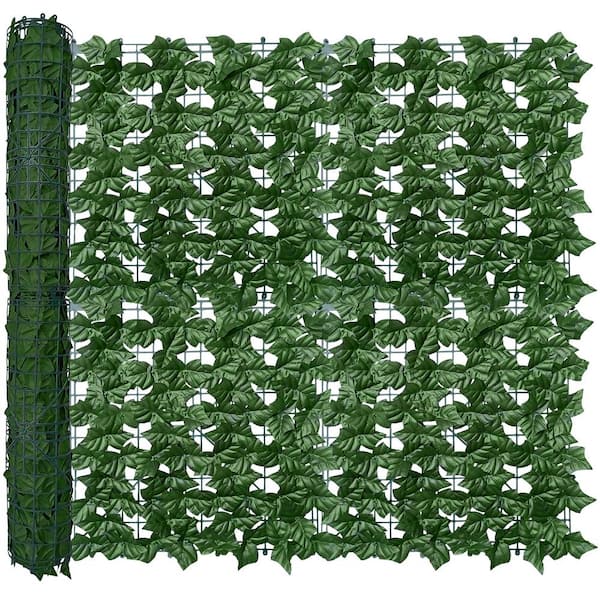 Angel Sar 60 in. x 120 in. UV-Anti Faux Greenery Backdrop Ivy Vine Leaf Hedges Fence Panels for Patio Balcony Garden Wall Decor