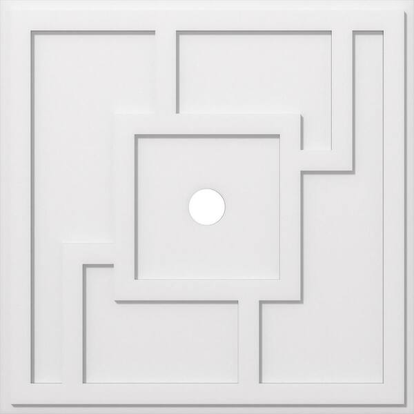 Ekena Millwork 1 in. P X 11-3/4 in. C X 34 in. OD X 3 in. ID Knox Architectural Grade PVC Contemporary Ceiling Medallion