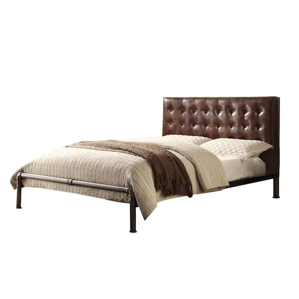 Acme Furniture Brancaster Brown Metal Frame Queen Platform Bed