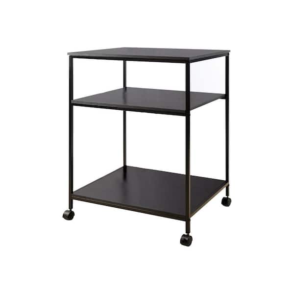 Large Printer Stand with Adjustable Storage Shelf, 3-Tier Rolling Cart with Wheels, Supports 100 LBS Each Tier