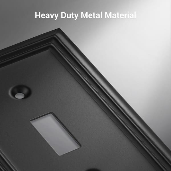 1-Gang Black Toggle Metal Wall Plates (4-Pack)