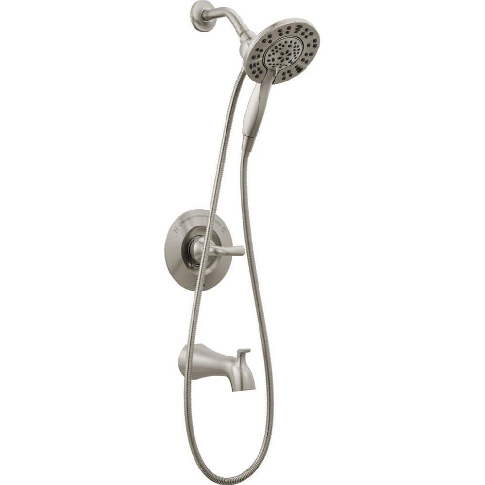 Delta Arvo In2ition Two-in-One Single-Handle 4-Spray Tub and Shower Faucet  in Spotshield Brushed Nickel (Valve Included) 144840-SP-I - The Home Depot