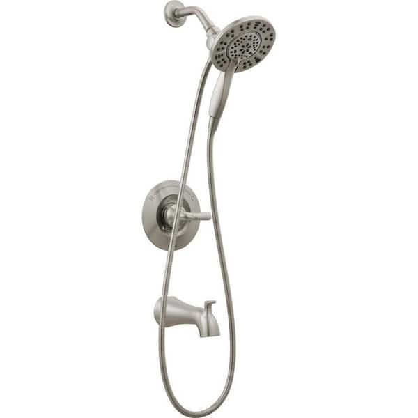 Delta Arvo In2ition Two-in-One Single-Handle 4-Spray Tub and Shower Faucet in Spotshield Brushed Nickel (Valve Included)