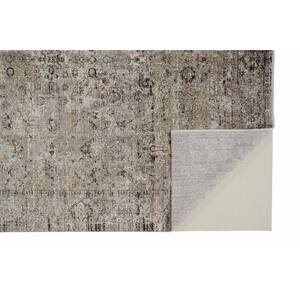 5 X 8 Ivory and Gray Abstract Area Rug