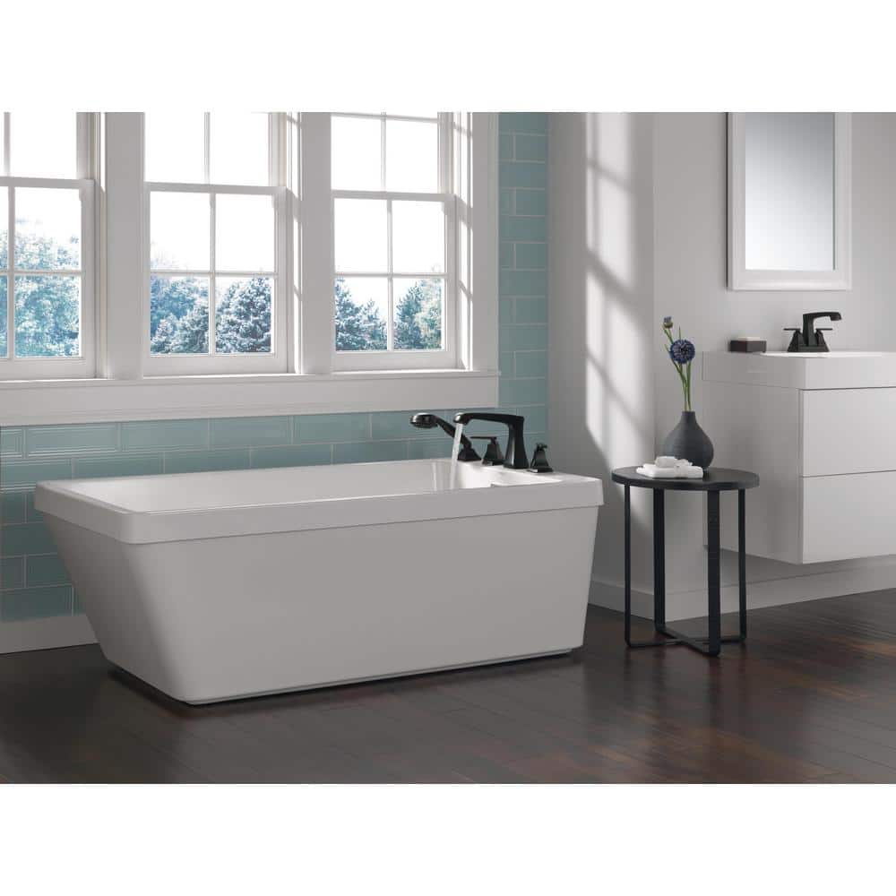 Matte Black Modern Centerset Bathroom Faucet with Drain Assembly