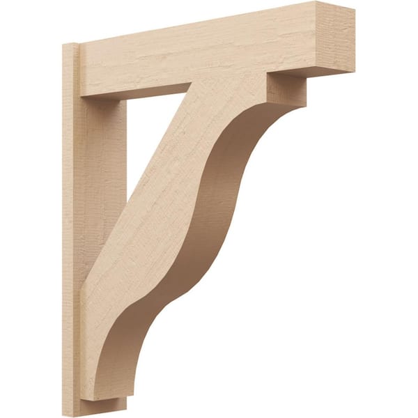 Ekena Millwork 8 in. x 42 in. x 36 in. Funston Block Rough Cedar Woodgrain Timberthane Polyurethane Outlooker, Primed Tan