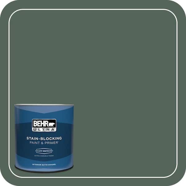 BEHR ULTRA 1 qt. #460F-6 Medieval Forest Extra Durable Satin Enamel Interior Paint & Primer