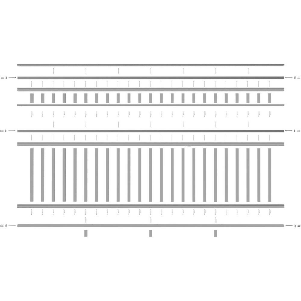 White PVC and Stainless Steel 10 ft. Stair Railing Kit