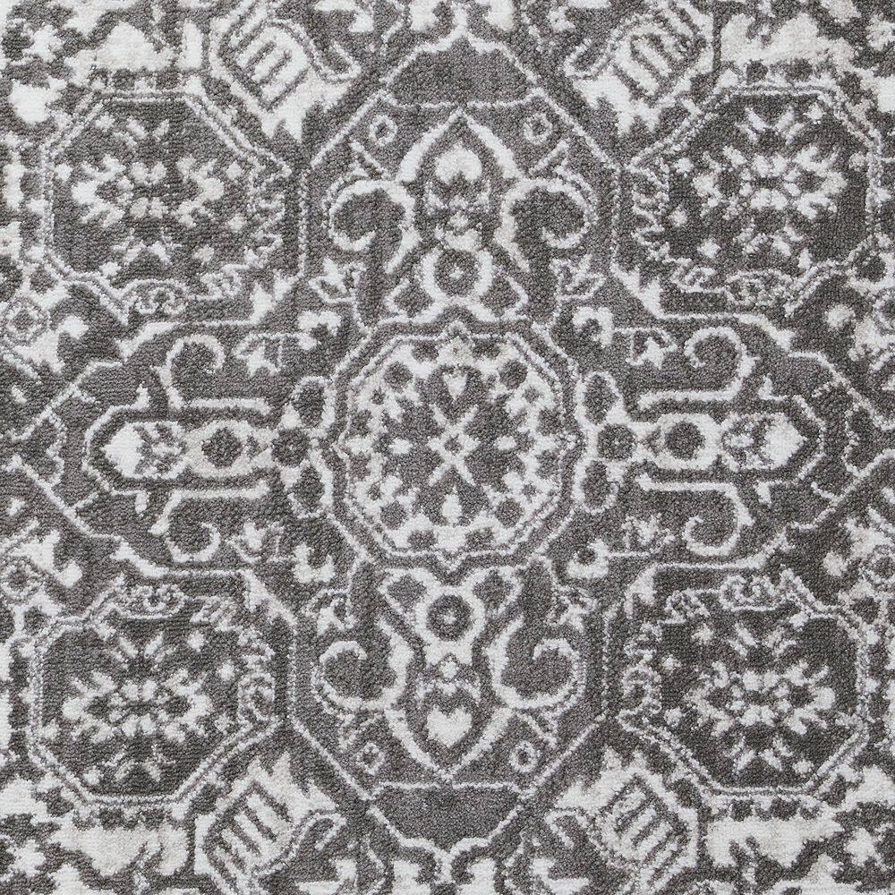 Gray 9' x 12' Synthetic Stain-Resistant Rectangular Area Rug