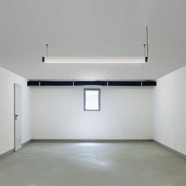 4-Light Grey Fluorescent Heavy-Duty Work Shop Overhead Fixture Bright Hanging 