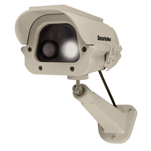 SecurityMan Spotlight Dummy Camera with Solar Panel and PIR (Body Heat) Motion Sensor