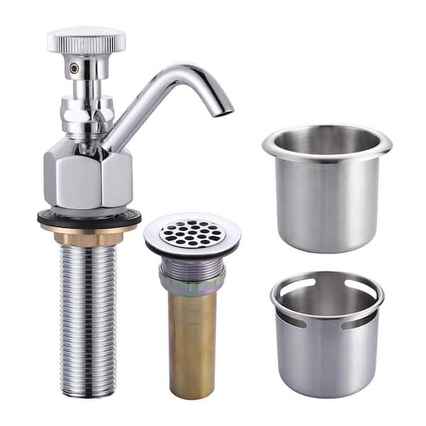 ARCORA Deck Mount Single Handle Standard Kitchen Faucet, Dipper Well Faucet with with Flow Tower and Bowl Assembly in Chrome