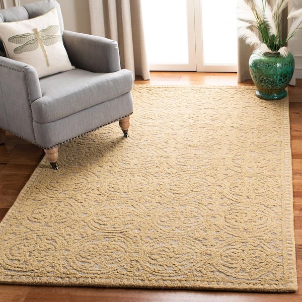 Cambridge Light Gold/Dark Gold 8 ft. x 8 ft. Square Geometric Area Rug