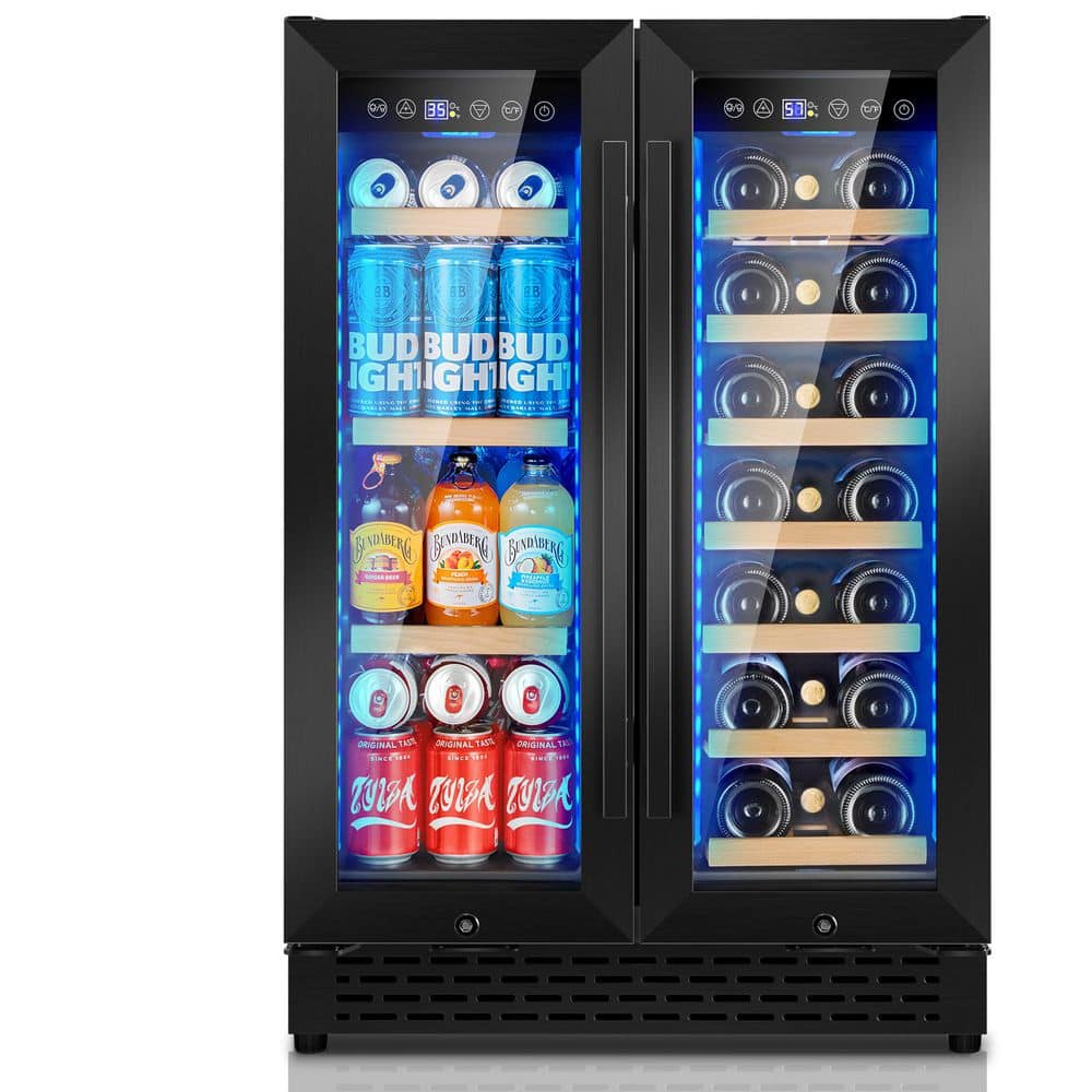 23.42 in. Dual Zone Wine and Beverage Cooler, Safety Lock, Under‑Counter or Freestanding in Black price history on PriceWatchPro