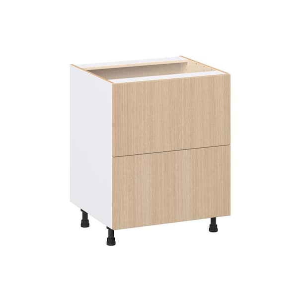 J COLLECTION Timberline 27 in. W x 24.5 in. D x 34.5 in. H Assembled Shaker Drawer Base Kitchen Cabinet in Mojavi Oak with 2-Drawers