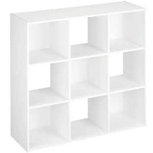 35.88 in. H x 36 in. W x 11.89 in. D White Wood Look 9-Cube Organizer