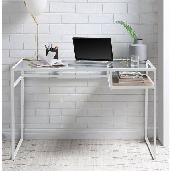 Glass And Metal Office Desk