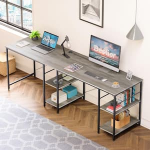 55.1 in. Gray L-Shaped Computer Desk