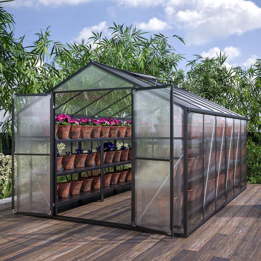 8 ft. W x 12ft. D x 7 ft. H Deep Walk-In Garden Green House