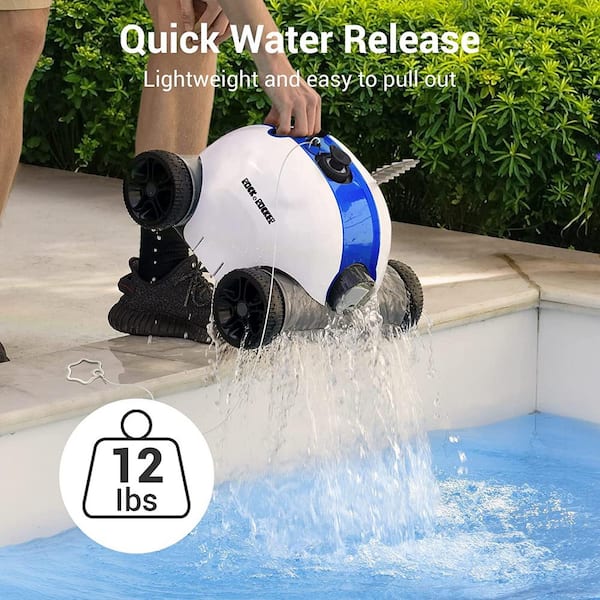Upgrade Cordless Pool Vacuum for Above Ground Pool, Automatic Robotic Pool  Cleaner Dual-Drive Motors Self-Parking Pool Cleaner Vacuum for In Ground