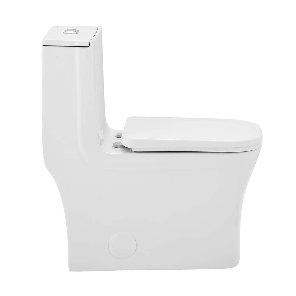 Elongated High-Efficiency Dual-Flush Free-Standing Toilet in White